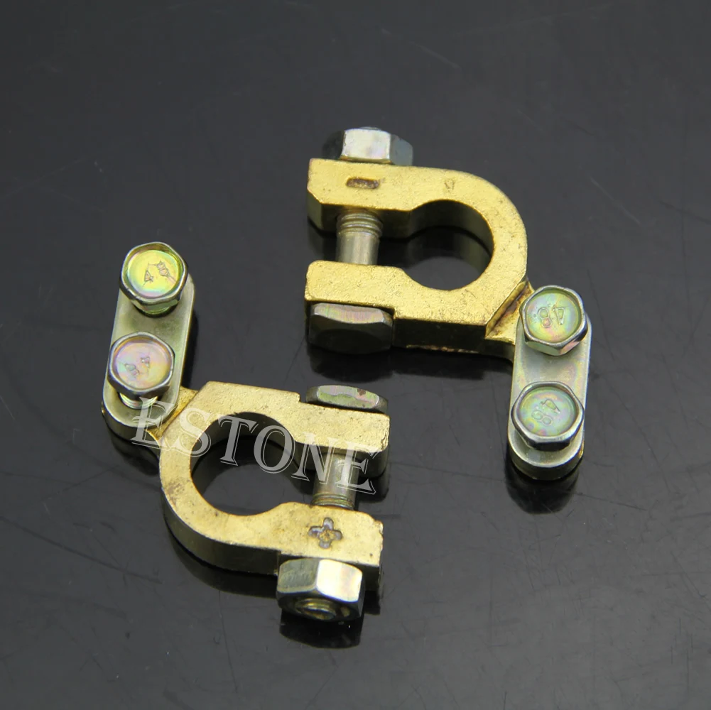 

Drop Ship 2Pcs Durable Replacement Auto Car Battery Terminal Clamp Clips Brass Connector