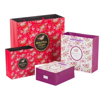 

5PCS beautiful romantic flower gift paper bag packaging shopping wedding birthday Mother's day carrier bag fashion clothes candy