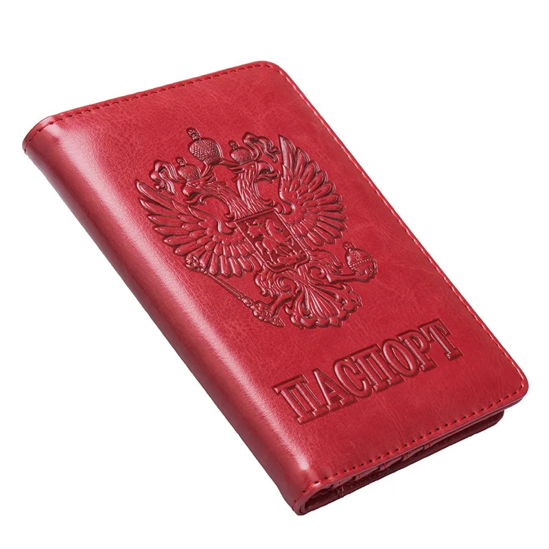 Men Women Rfid Passport Cover Travel Passport Case Russia Travel Document Cover SIM Passport Card Holders