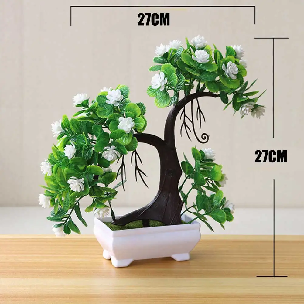 

Artificial Pine Flowers Bonsai Simulation Green Pot Plant Ornament for Home Decor DC156