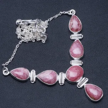 

Natural Rhodochrosite Unique Design 925 Sterling Silver Necklace 17 1/2" P2525