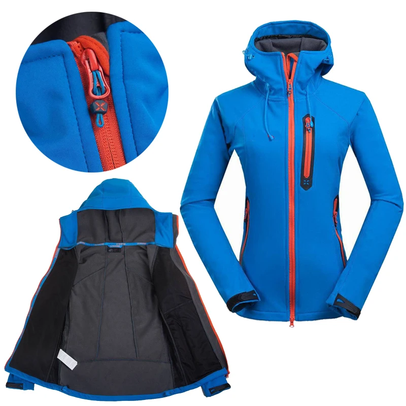

Winter Sports Running Jacket Softshell Women Windproof Hiking Jakcets Workout Running Sports Wear Trekking Windbreaker Coat