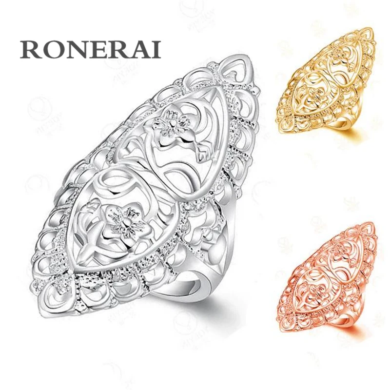 

KOFSAC 2018 New Exaggeration Personality Retro Hollow Rings Exquisite 925 Sterling Silver Rings For Women Girl Fashion Jewelry