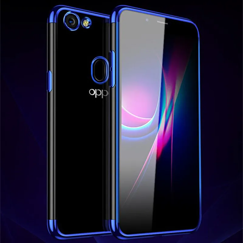 

Transparent Plating case for OPPO F5 cases Ultra thin soft TPU electroplate shining case for OPPO F5 F 5 silicon cover coque
