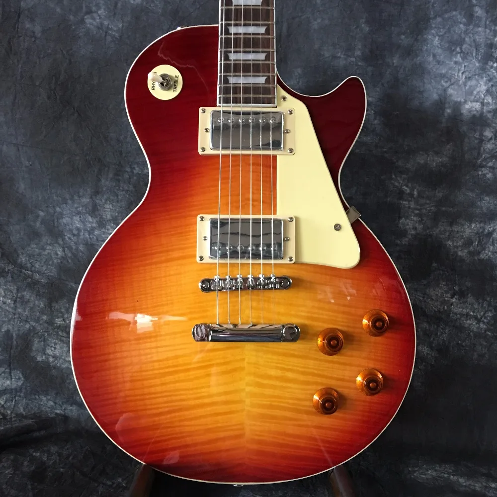 

NEW 1959 R9 lp Tiger Flame paul electric guitar cherryburst Standard LP 59 electric guitar EMS free shipping