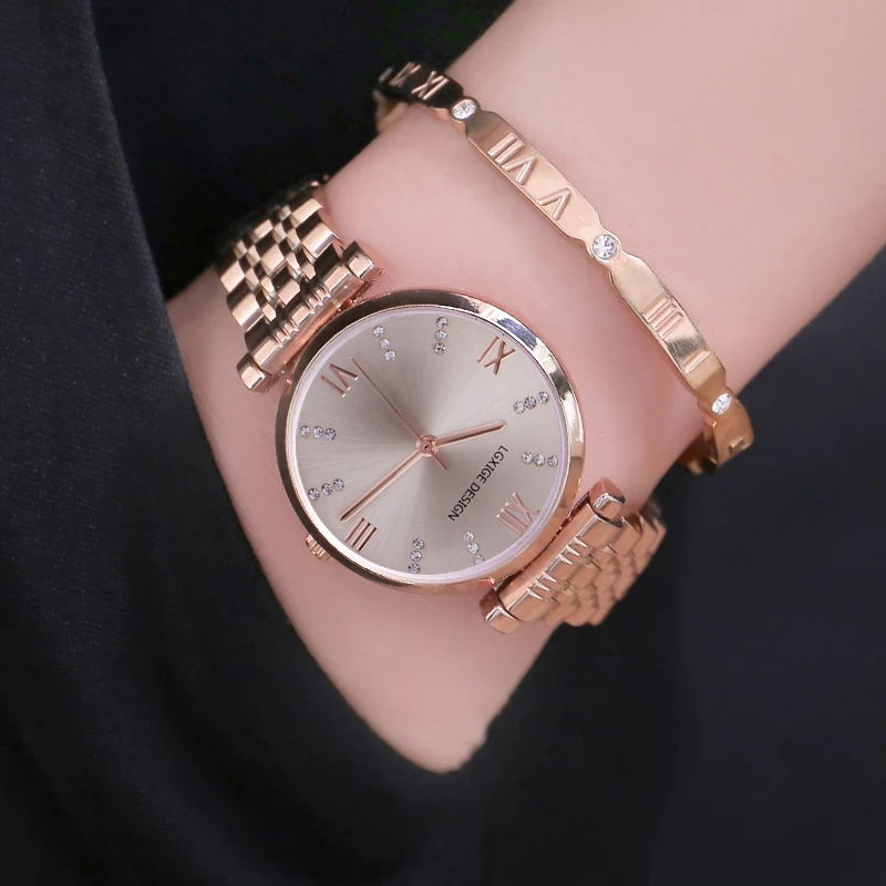 LGXIGE 2019 montre femme Роскошные брендовые часы из розового золота Женева бриллиантовые