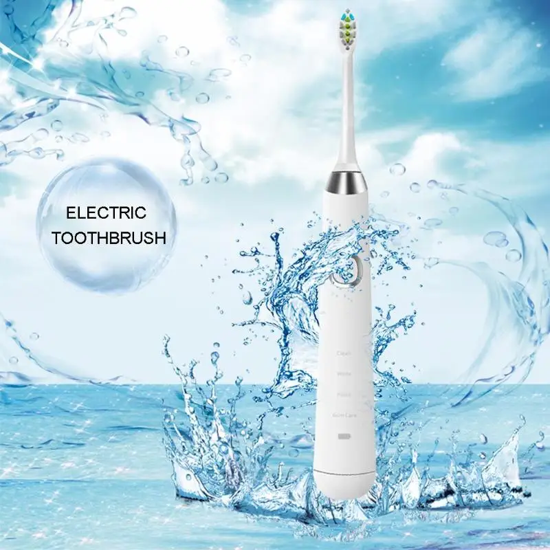 

Adult Electric Toothbrush Whitening Smart 4 Modes Wireless Charging IPX7 Waterproof Automatic Soft Toothbrush