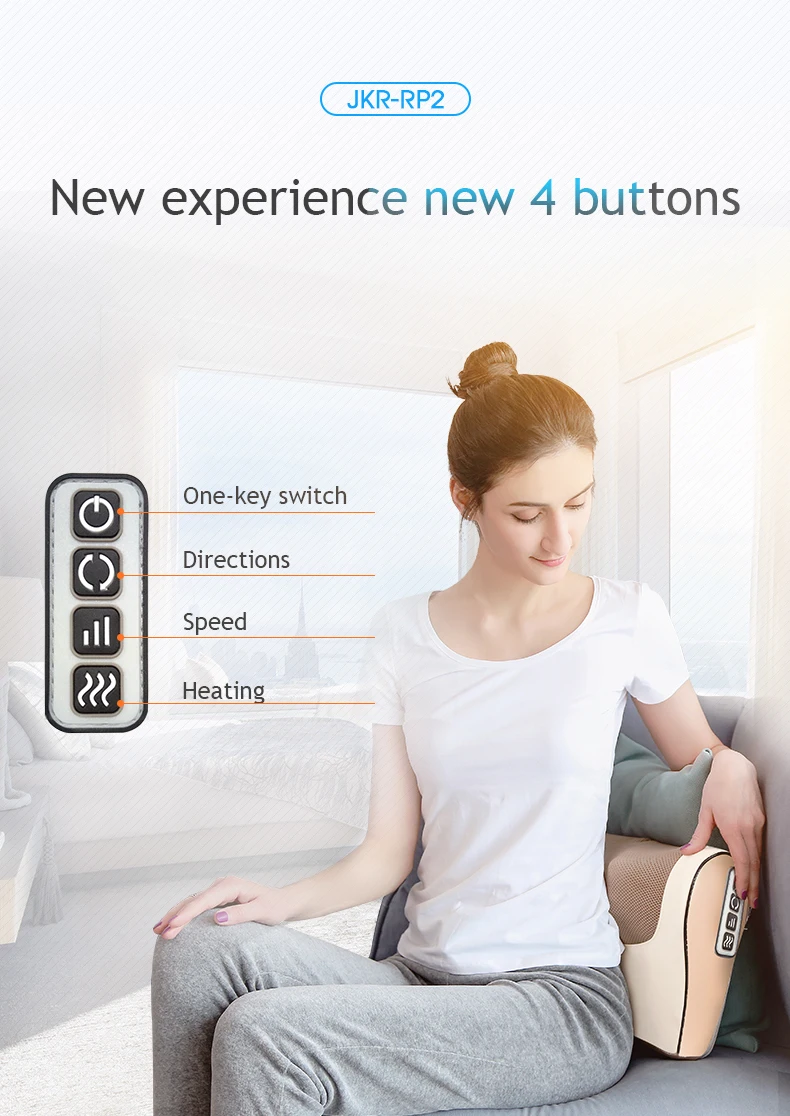 Infrared Heating Neck Shoulder Back Body Multifunctional Massage Pillow Shiatsu Massager Device Cervical Healthy Massageador5
