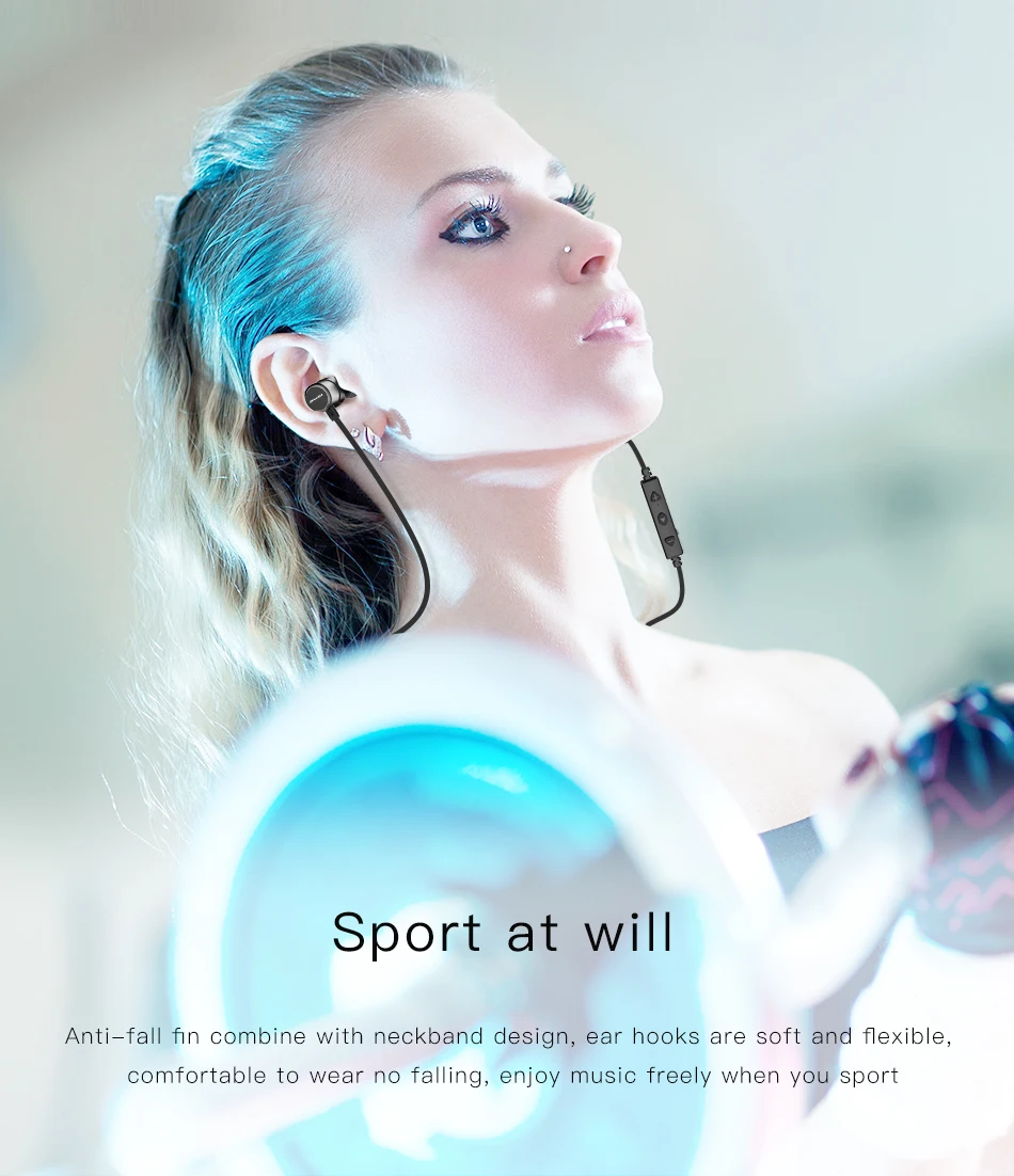 AWEI WT10 Bluetooth наушники, беспроводные наушники, гарнитура для телефона, шейные спортивные наушники CSR Bluetooth V4.2, шлем, наушник