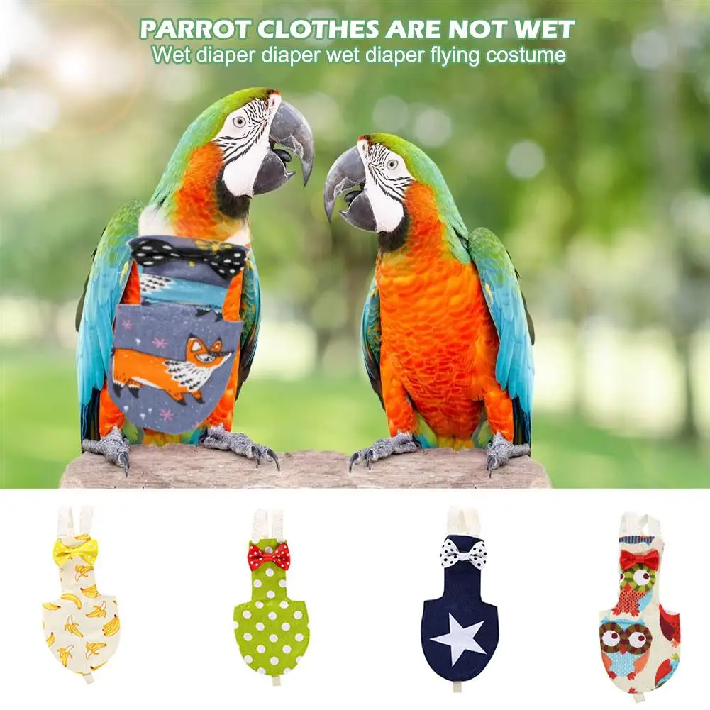 

Pet Clothes Bird Parrot Diaper Flight Suit Nappy Clothes Washable Nappy For Parakeet Cockatiels Pigeons Medium Large Pet Bird