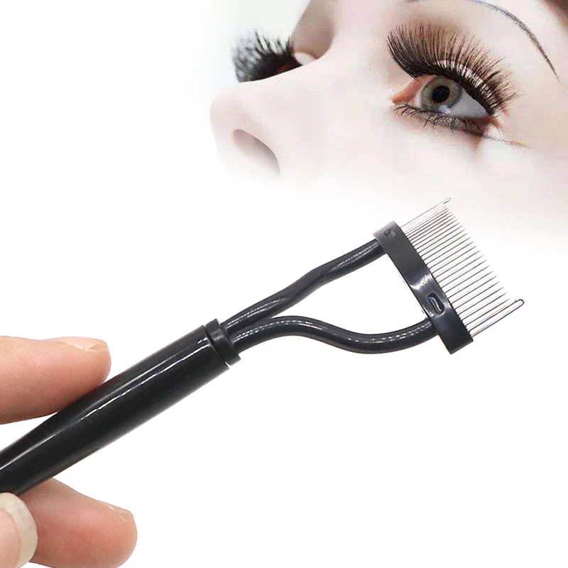 1 pcs الرموش فرشاة الفولاذ المقاوم للصدأ المكياج فرشاة التمديد رمش مشط الحاجب فرشاة بكرة التجميل الجمال أداة أساسية