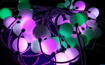 

360 degree 40pcs 50mm WS2811 full color milky ball;waterproof,DC12V;1.44W;double side with 3pcs 5050 leds each side;WHITE wire