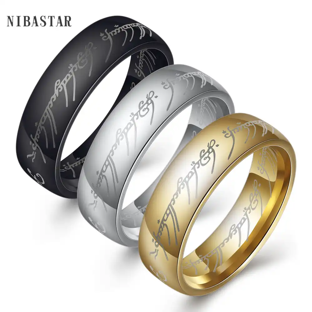 Fashion Style Unique Design 316l Stainless Steel Lord Of The Ring