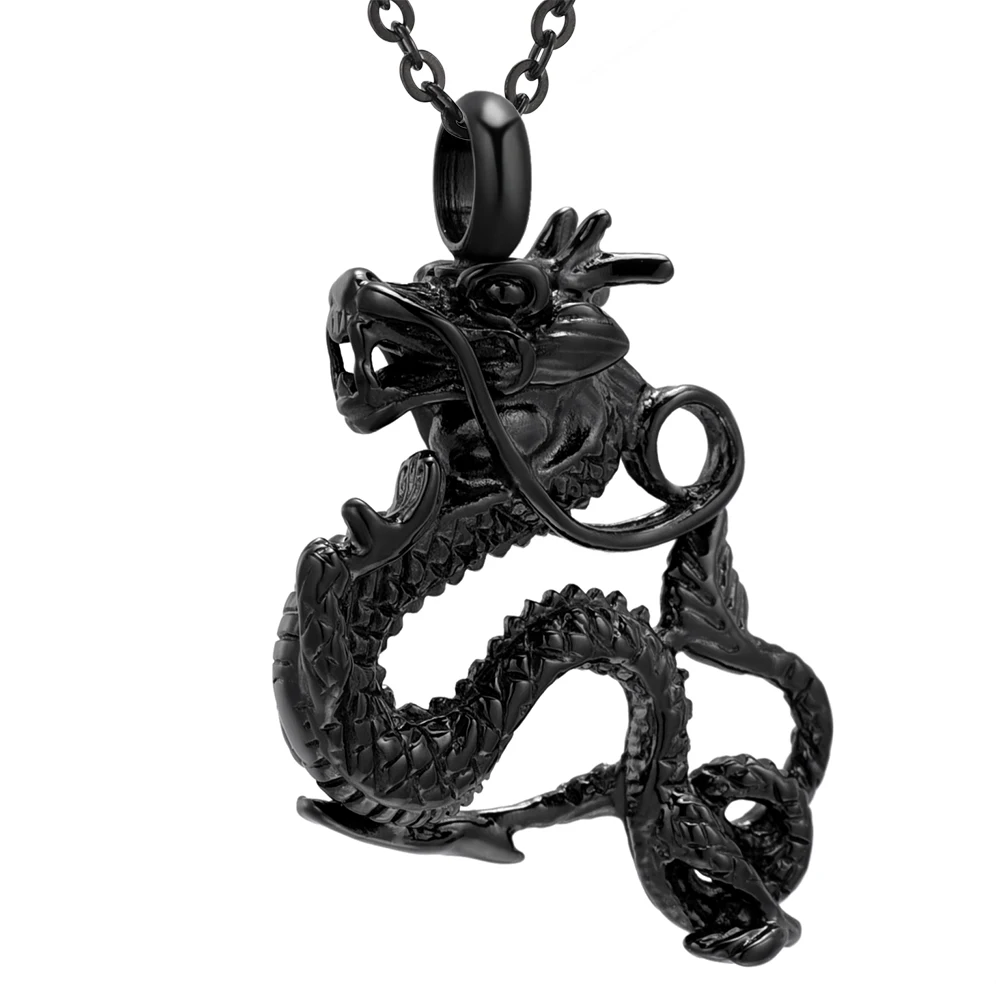 

IJD9527 Stainless Steel Dragon Cremation Pendant Memorial Jewelry Ashes Holder Urn for Men/Women Funeral Keepsake Necklace