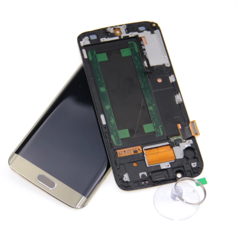 Дисплей Super AMOLED для SAMSUNG Galaxy s6 edge LCD + рамка G925 G925F G925I сенсорный экран дигитайзер