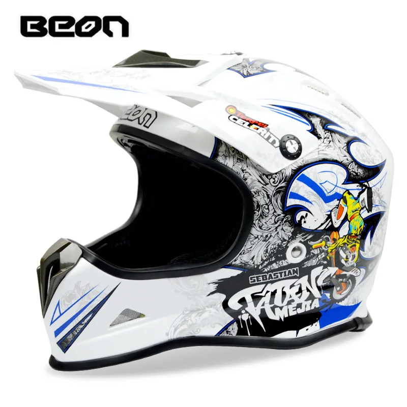 BEON-mx16 мотоциклетный шлем Мото Кросс-шлем велосипед для даунхилла DH спеша Горный кросс-шлем Сертификация Европейской экономической комиссии - Цвет: Синий