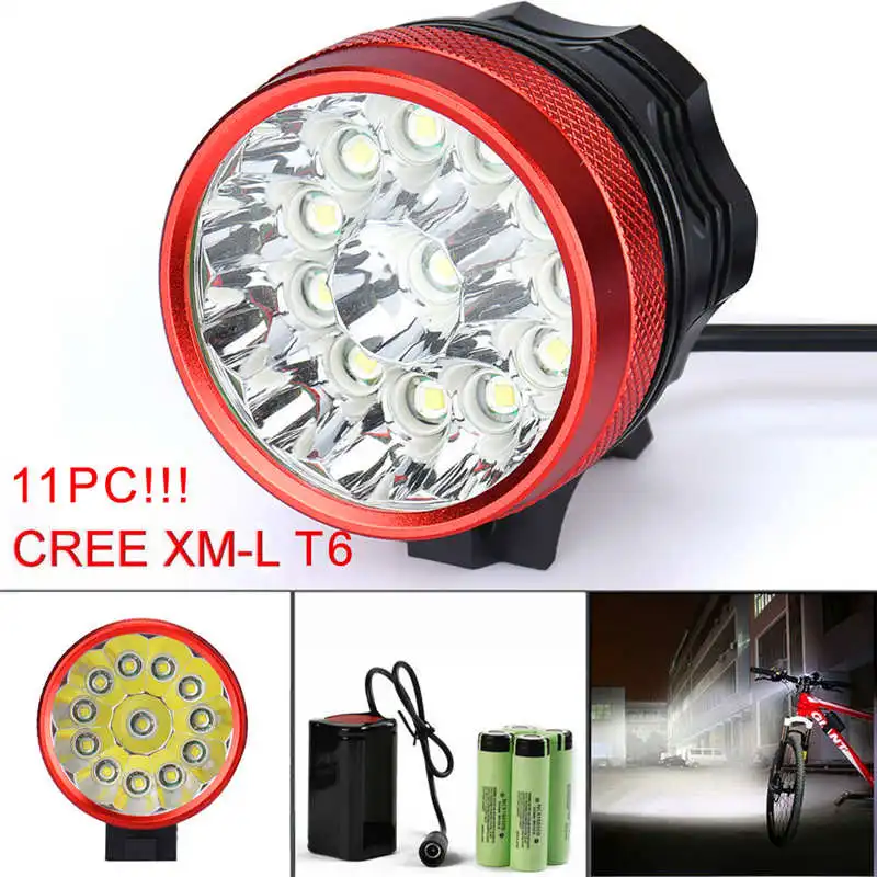 28000LM 11 x XM L T6 LED 6x18650 велосипедный фонарь мощный светодиодный фонарик