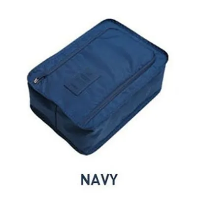 Путешествия Портативный водонепроницаемая сумка для обуви, органайзер, хранилище, сумочка, карман Упаковка Кубики ручка нейлоновая застёжка-молния сумка для путешествий - Цвет: Navy