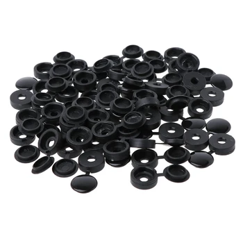 

50Pcs Hinged Plastic Screw Cover Fold Cap Button For Furniture Decorative Cover
