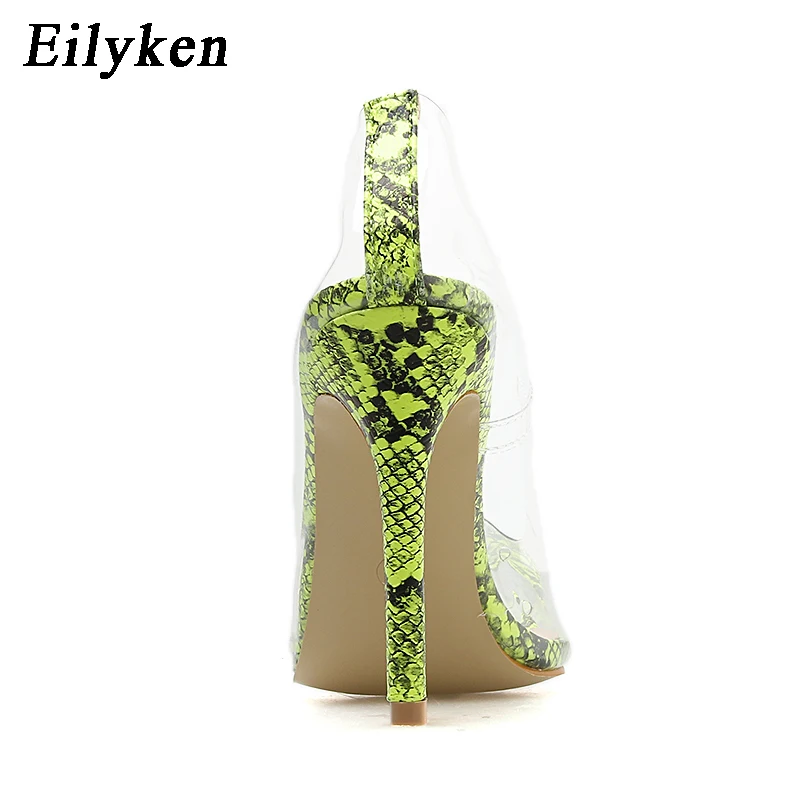 Eilyken/прозрачные босоножки-лодочки из ПВХ; Каблук из плексигласа; стилеты на высоком каблуке с острым носком; женская обувь для вечеринок; туфли-лодочки для ночного клуба; Размеры 35-42