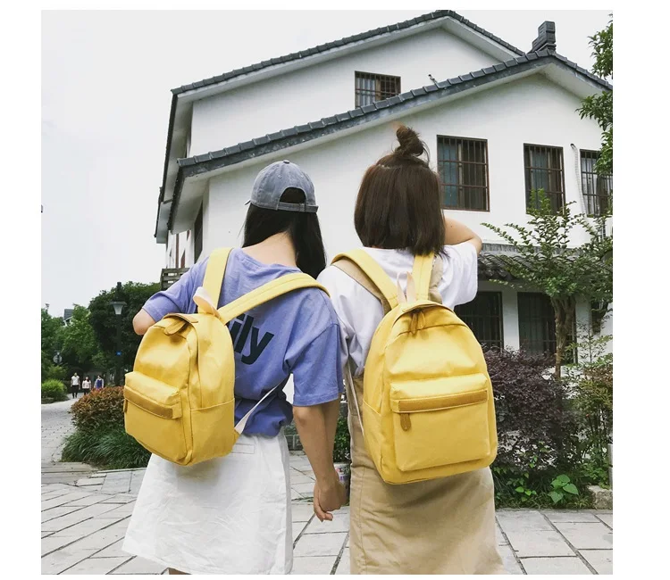 MJ Women Canvas Backpacks Ladies Shoulder School Bag Backpack Rucksack for Girls 2019 Travel Fashion Bag Casual Student Bag (7)
