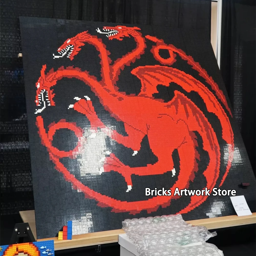 

Pixel Art DIY Set Mosaic Painting 200*200 Studs Game of Thrones Targaryen Family ICON Building Blocks Creative Christmas Gift