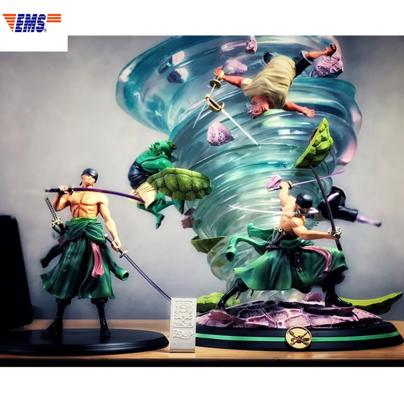 

ONE PIECE The Straw Hat Pirates Swordman Roronoa Zoro Tornado Resin Statue Action Figure Collection Model Toy X352