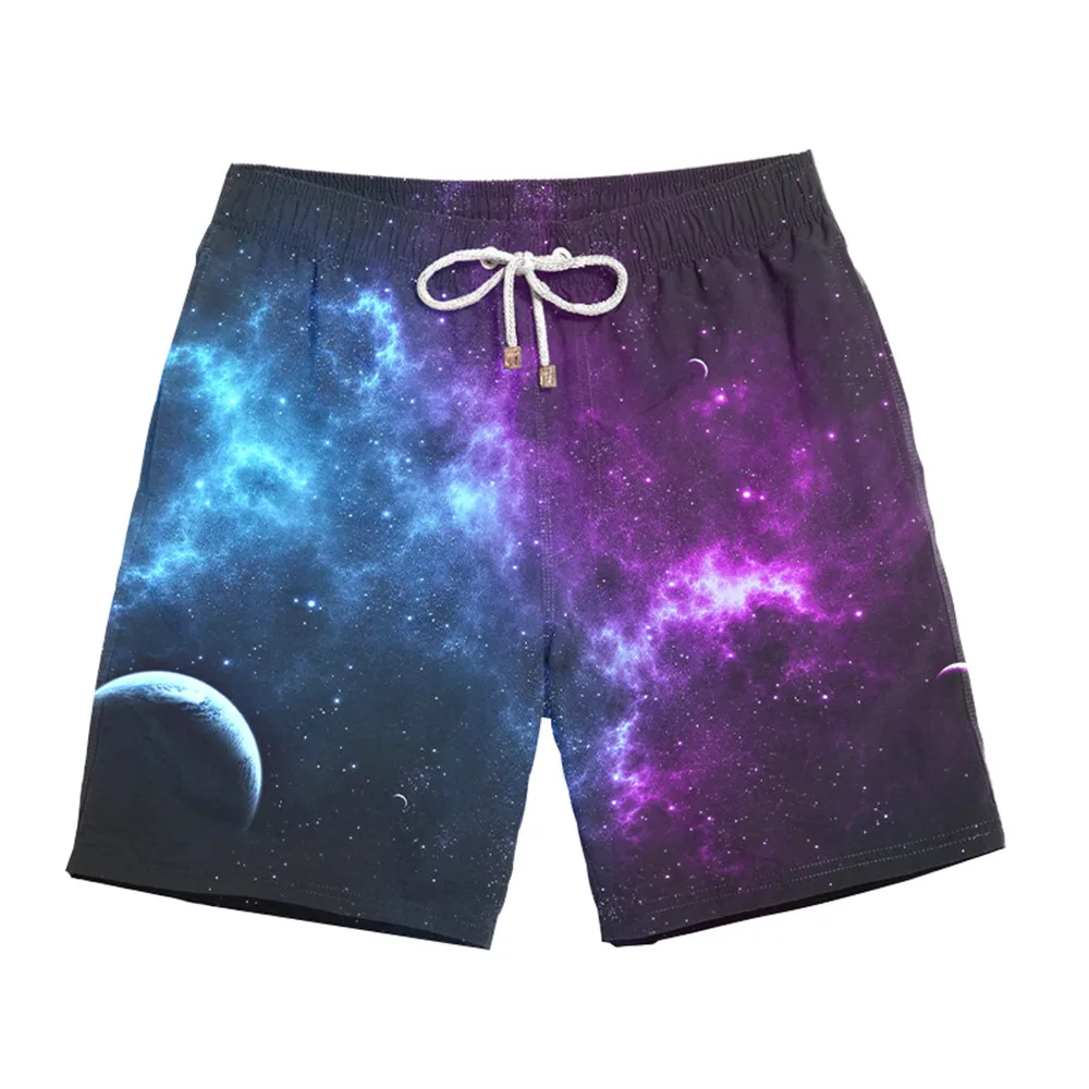 

Harajuku Summer Hip Hop Shorts men 3D Galaxy Starry Sky Print Beach Fitness Trousers Fashion Men's Bermuda Boardshort jogges