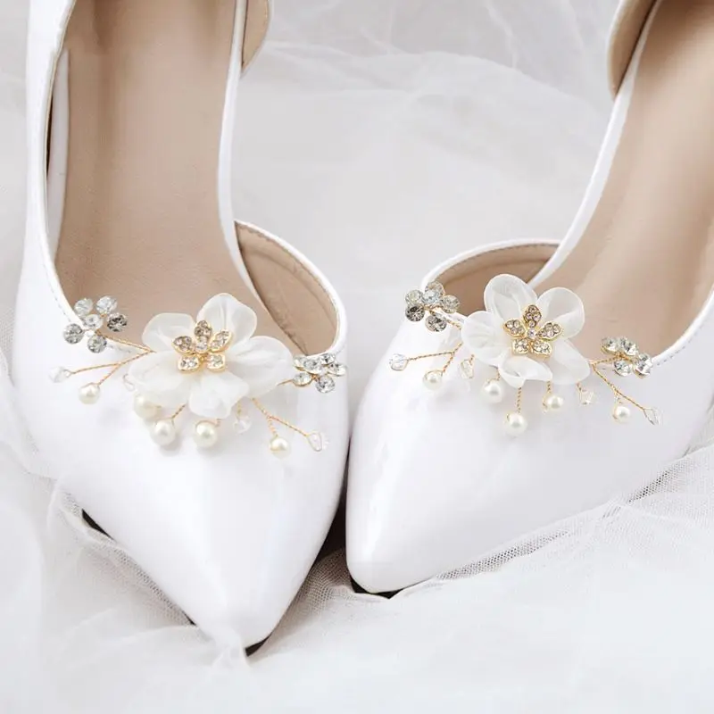 

Shoe Clip Floral Simulated Pearl Mini Decoration DIY Women Sandals Charms Flower Clips Shoes Buckle Fashion Elegant Accessories