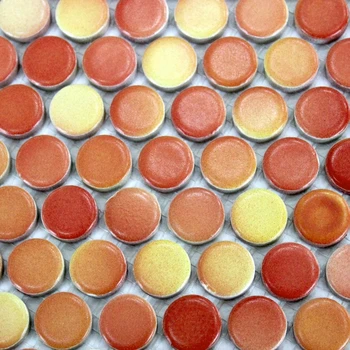 

orange color round ceramic mosaic bathroom shower floor wall tiles in mosaic kitchen backsplash sunroom tiles home improvement