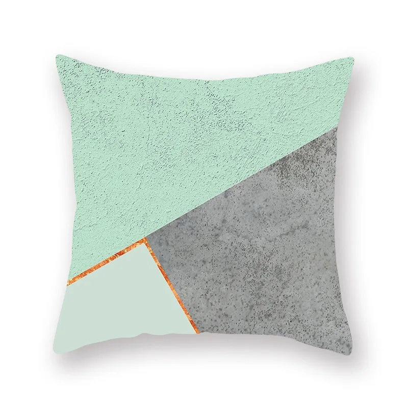 45*45 см мятно-зеленый геометрический чехол для подушки с принтом полиэстер подушка на диван, кровать чехол для дома декоративная наволочка для подушки