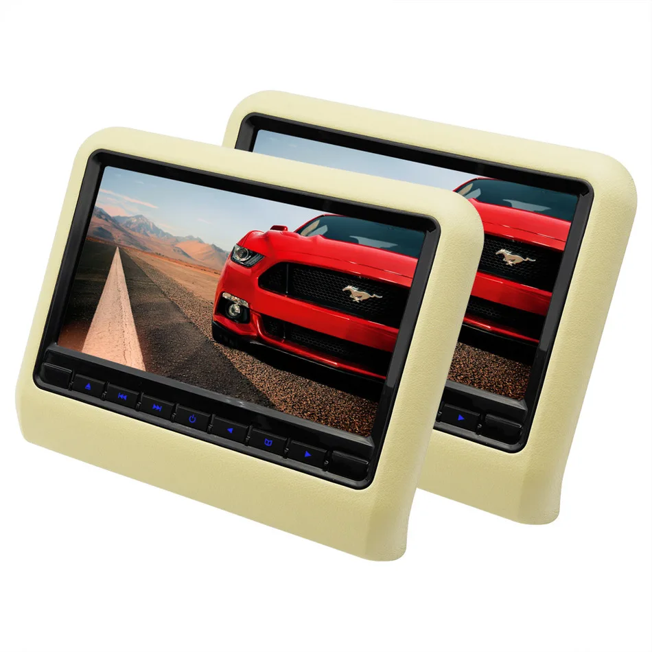 2 Pieces 9 Inch Car Headrest DVD Player Monitor With 800x480 Screen