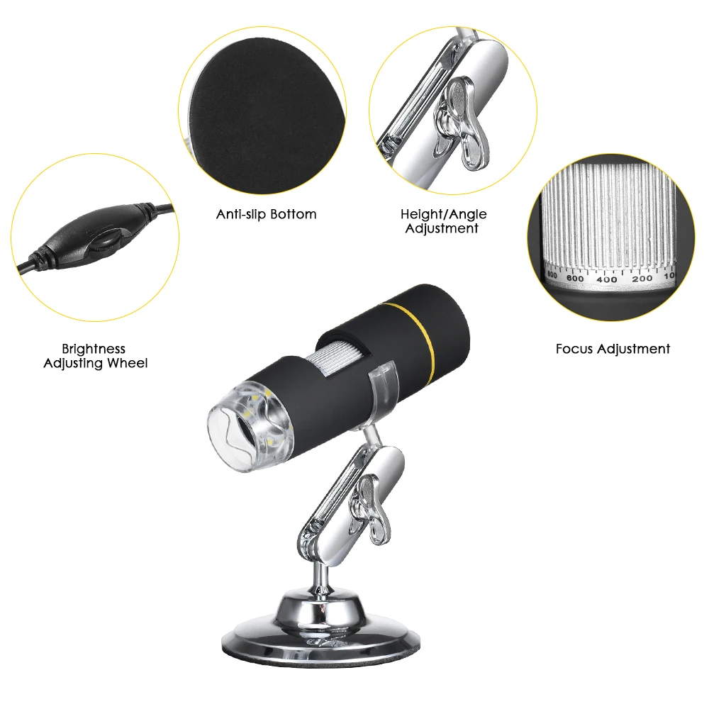 1000X8 светодиодный USB эндоскопия с цифровым микроскопом камера microscopio с функцией OTG увеличительное стекло лупа с подставкой