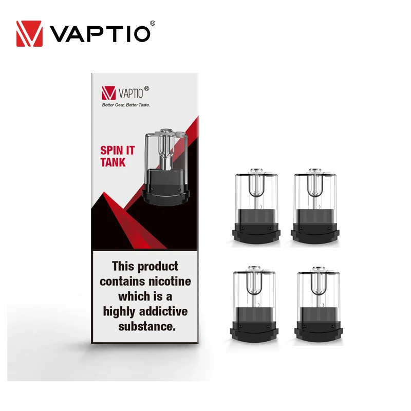 Электронная сигарета vape pod Vaptio SPIN IT TANK 4 шт. 1 8 мл емкость 1.2ohm 15 Вт катушки головка