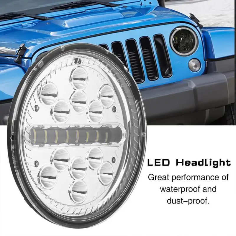 

1 Pair 7 inch 60W Car LED Headlight Round Headlamp for Jeep Wrangler JK TJ CJ Lada 12-24V DC IP67 Car Head Lights Lamps Bulbs