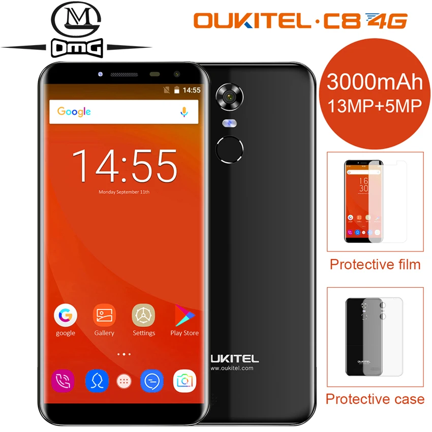 OUKITEL C8 5 5 LTE 4G Smartphone 18 9 Aspect ratio android 7 0 2GB 16GB