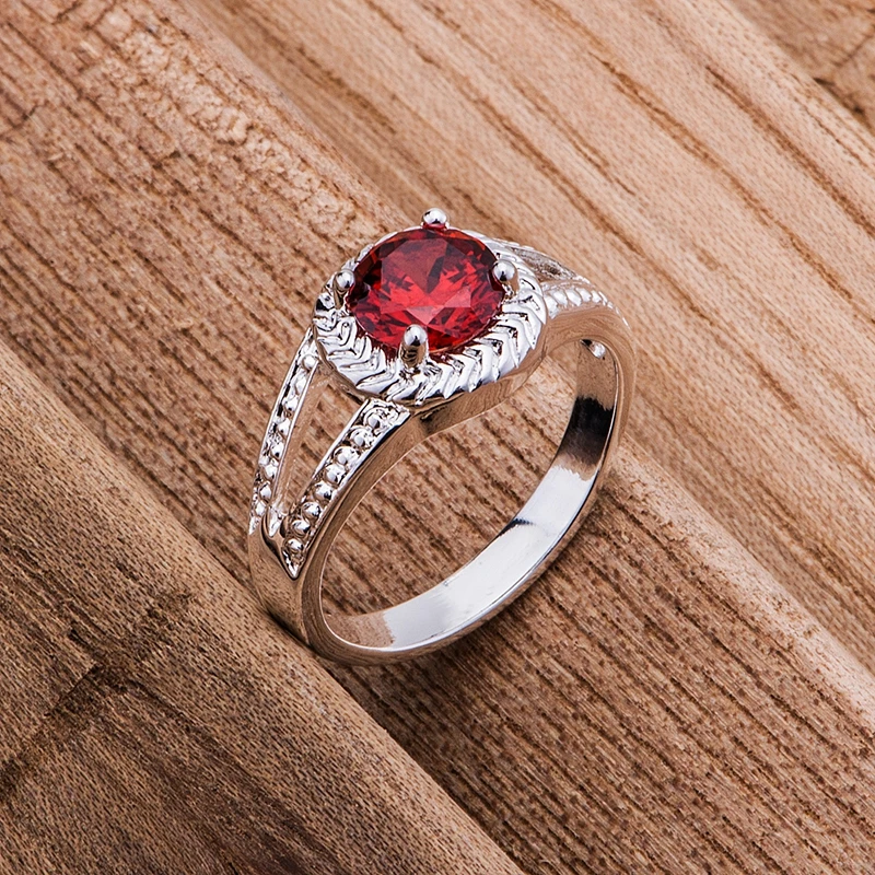 Wholesale Silver plated ring, fashion jewelry, circular red stone /hjiaqapa gwvapoca LQ R219in
