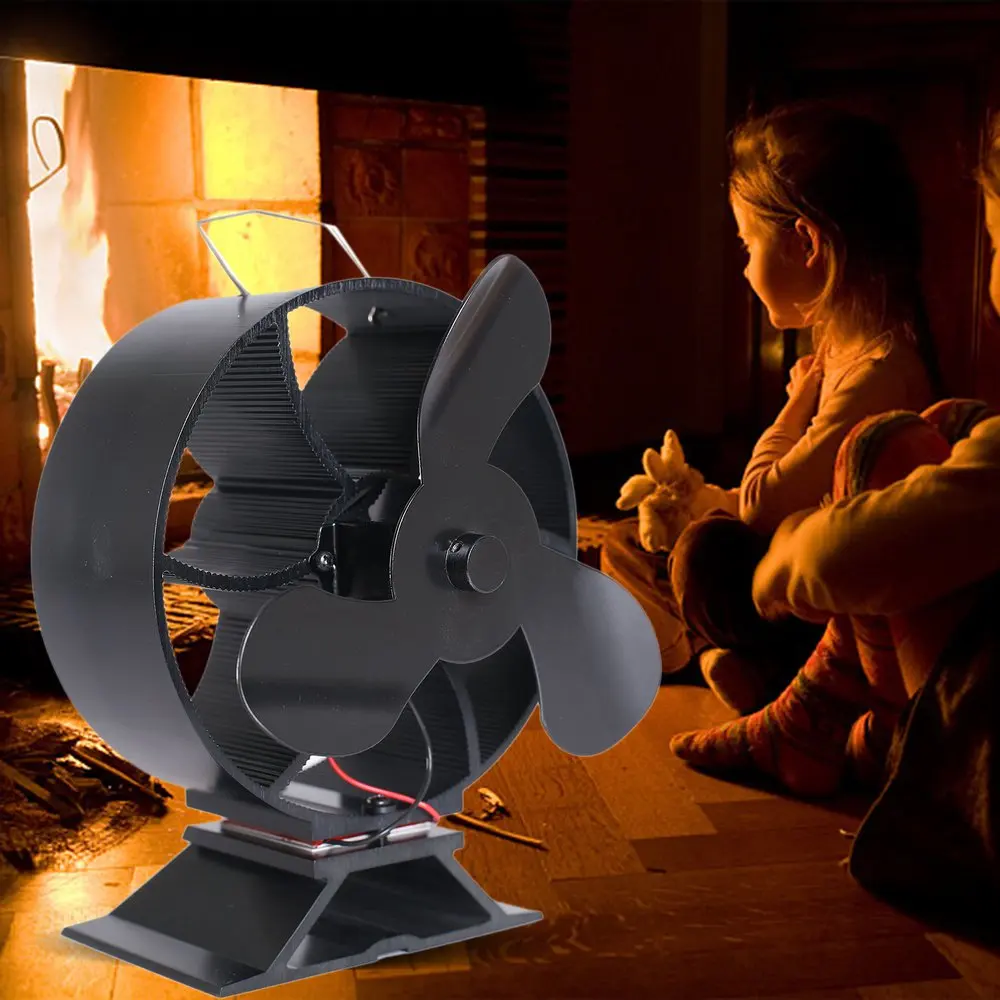 

3-Blade Heat Powered Stove Fan Wood/Log Burner/Fireplace Increases 80% More Warm Air Than 2 Blade Fan- Eco Friendly