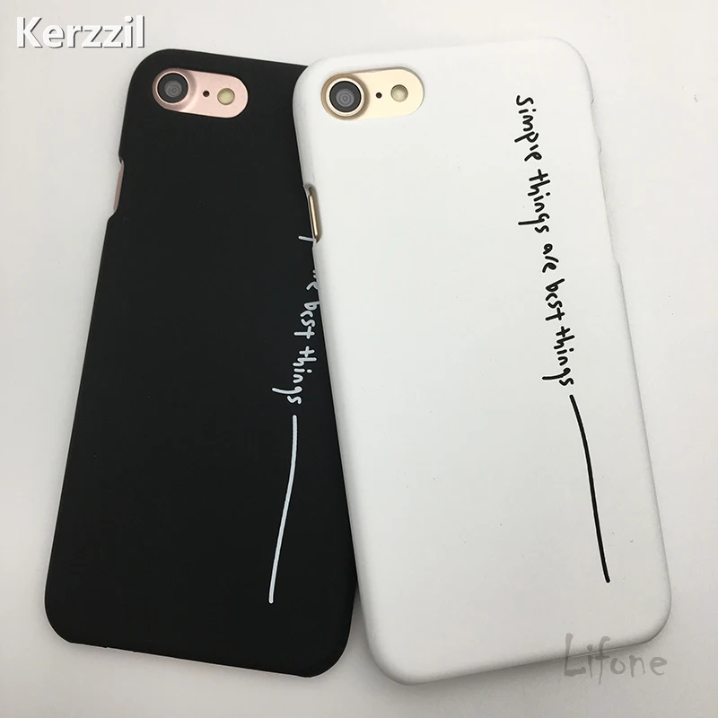 

Kerzzil For iphone 7plus case hard 6splus Simple word Stick Figure Cover for iphone 6 6S English Letters plastic phone case Capa