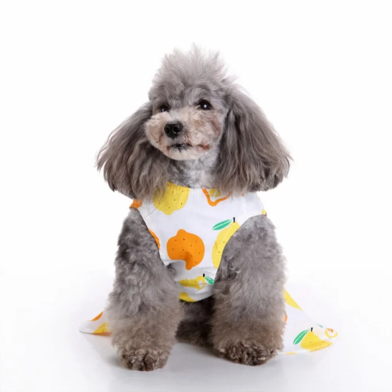 Домашние животные сезон весна-лето фонд "белый горошек/Lemon узор юбка для домашних собак Щенок Свадебная/праздничная одежда платье