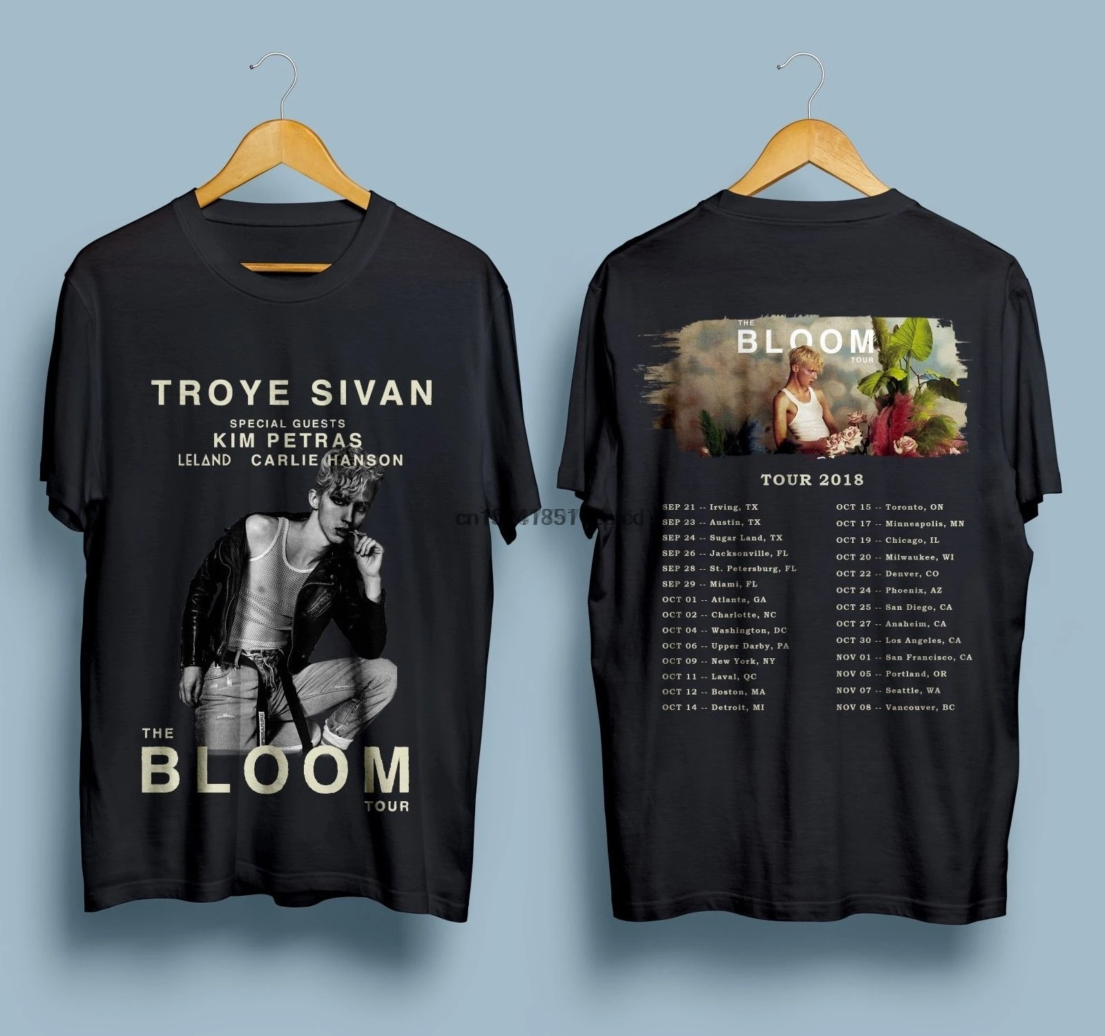 Мужская приталенная футболка с круглым вырезом TROYE SIVAN THE BLOOM TOUR S-3XL из 100% хлопка