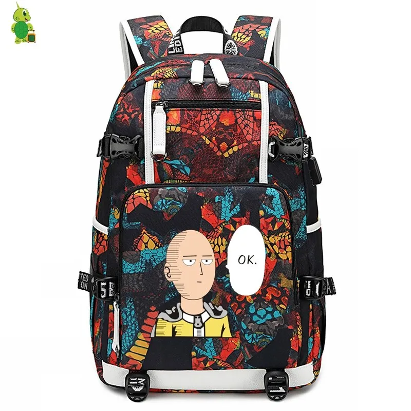 

Anime One Punch Man Backpack Laptop Backpack School Bags for Teenage Girl Boy Large Capacity Luminous Travel Bag Casual Rucksack