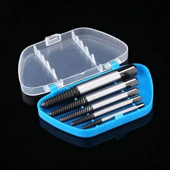 

6Pcs/set Steel Broken Speed Out Damaged Screw Extractor Drill Bit Guide Set Broken Bolt Remover Easy Out Set