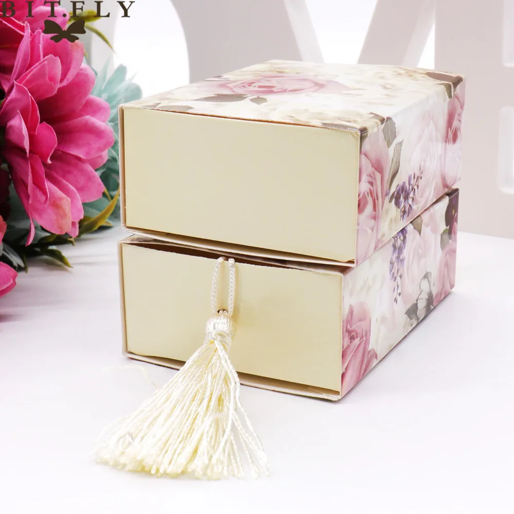 50 шт. коробка конфет на свадьбу ящик формирователь коробка для подарка путешествия коробка конфет цветы свадебный подарок коробка сумка для конфет Романтическая свадьба