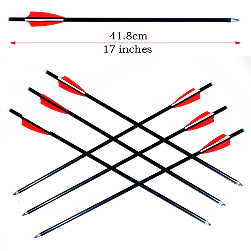 Free shipping 17" length 6 pcs crossbow arrows and fixed bolts for