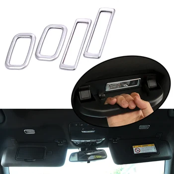 

JEAZEA 4Pcs ABS Matt Silver Car Roof Reading Light Dome Lamp Cover Trim Frame Sticker For Mercedes Benz GLC C Class 2015 2016