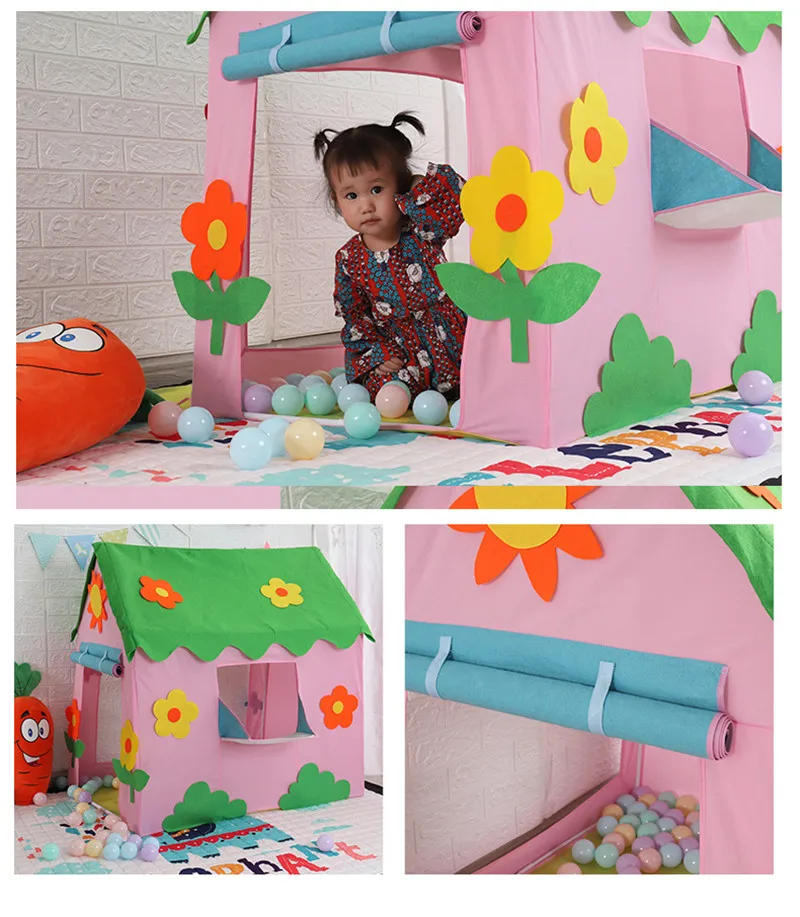 Kids Tent Toy Folding Portable Play Game House Girls Princess Indoor Outdoor Castle Game Play Ball Pit Pool Playhouse For Child