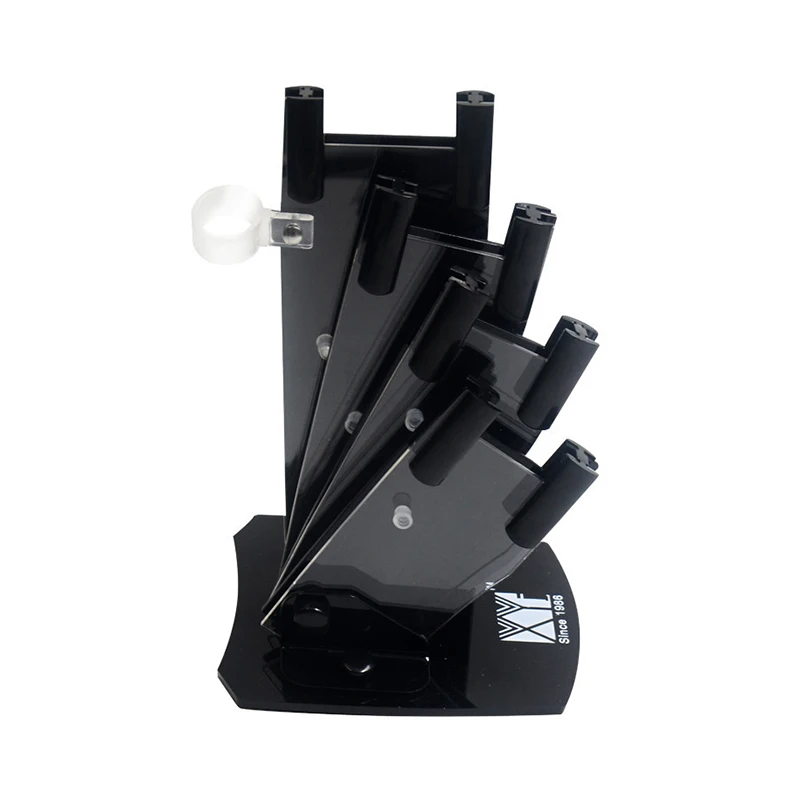 Chef Knife Block 5-Pieces Set Knife Stand Used for 3" 4" 5" 6" Ceramic Knife+ One Peeler High Grade Acrylic Knife Holder - Цвет: Черный