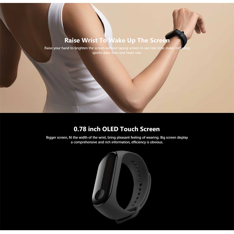 Xiaomi mi-браслет 3 Смарт-браслет Bluetooth 4,2 монитор сердечного ритма Bluetooth 4,2 PK mi Band 2 Смарт-часы Сенсорный экран OLED