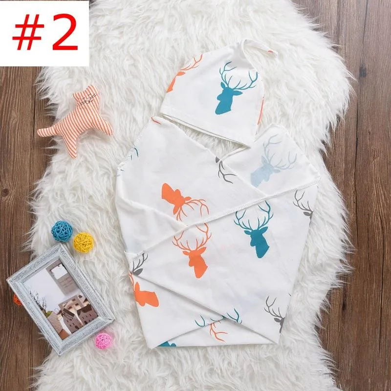 Baby XMAS Blanket with hat INS Kids Boys Girls Warmer Hat Toddler